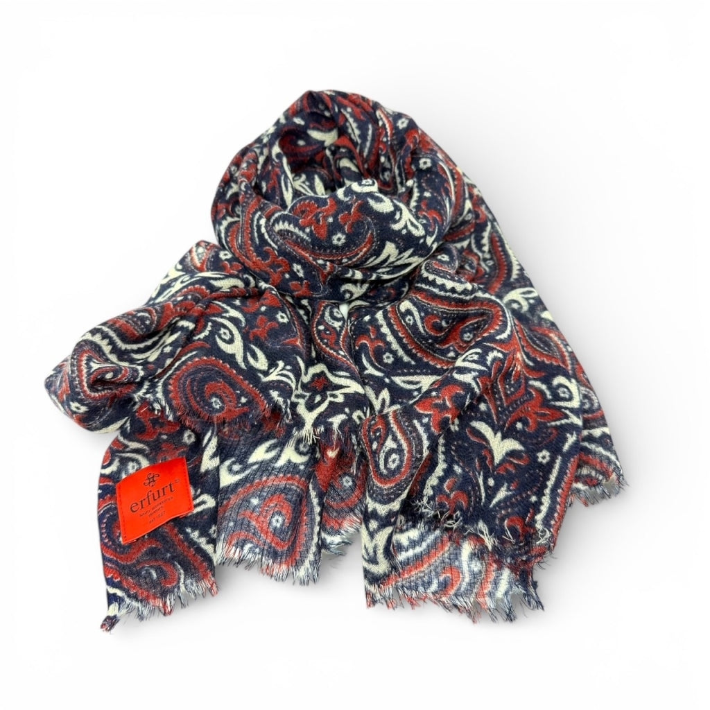 erfurt luxury Paisley Scarves 35 Red