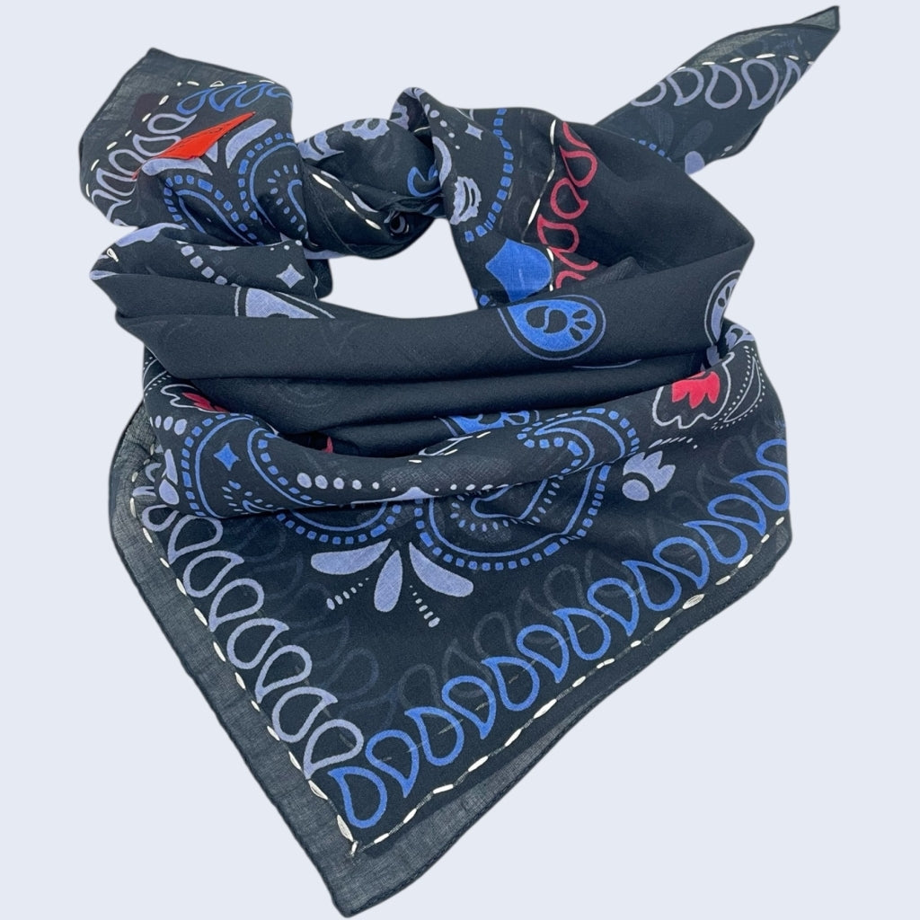 erfurt luxury Paisley beauty Small scarves 09 Black Night