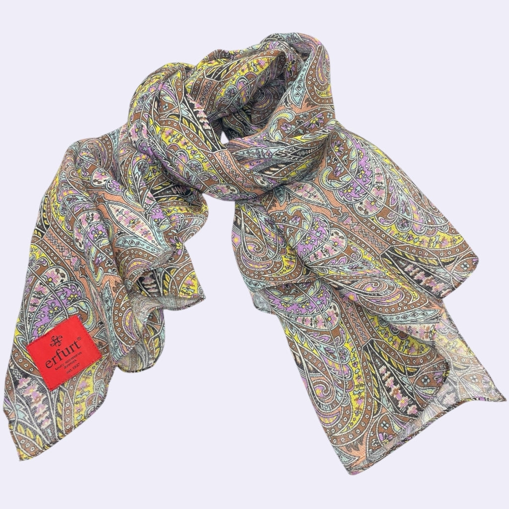 erfurt luxury Paisley linen Scarves 29 Peach