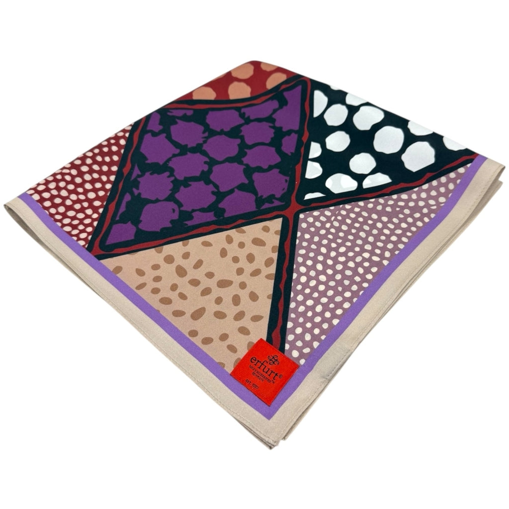 erfurt luxury Patchwork print Scarves 79 Purple Velvet