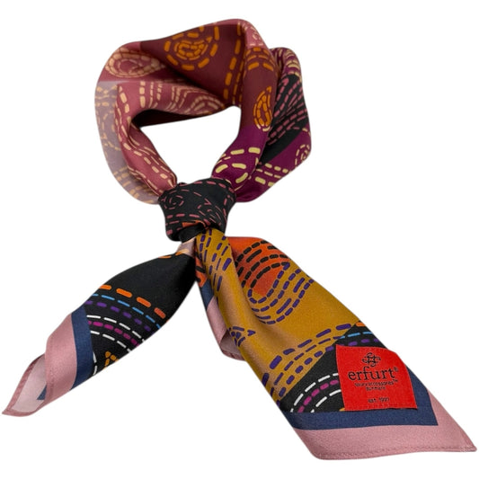 erfurt luxury Patchwork print Scarves 69 Navy Blue