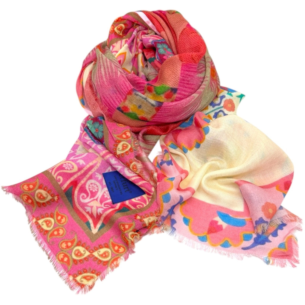erfurt luxury Pink cashmere Scarves 37 Raspberry Pink
