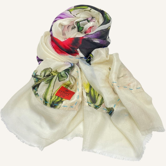 erfurt luxury Pink flower Scarves 37 Raspberry Pink