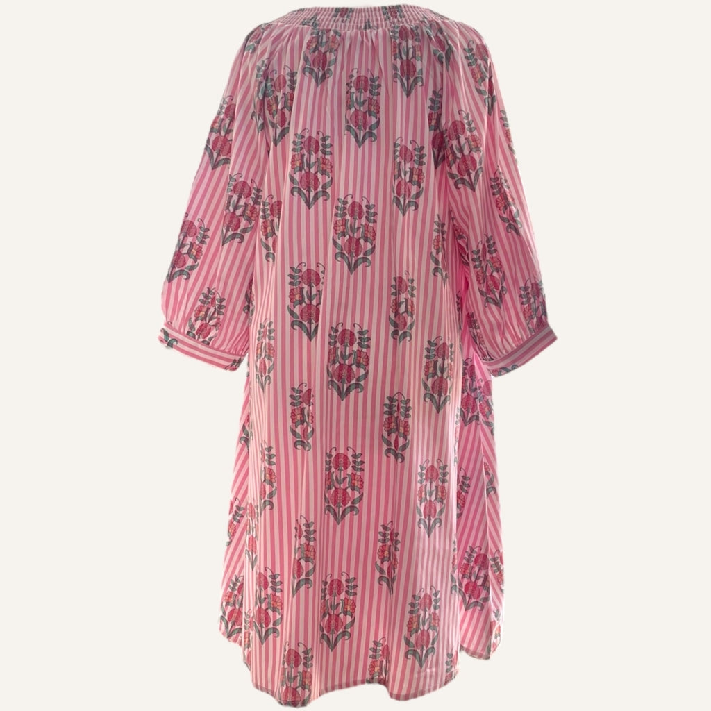 erfurt luxury Pink striped dress with flowers Dresses 37 Raspberry Pink