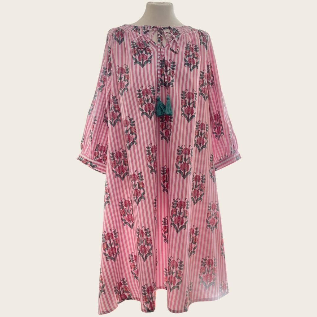 erfurt luxury Pink striped dress with flowers Dresses 37 Raspberry Pink