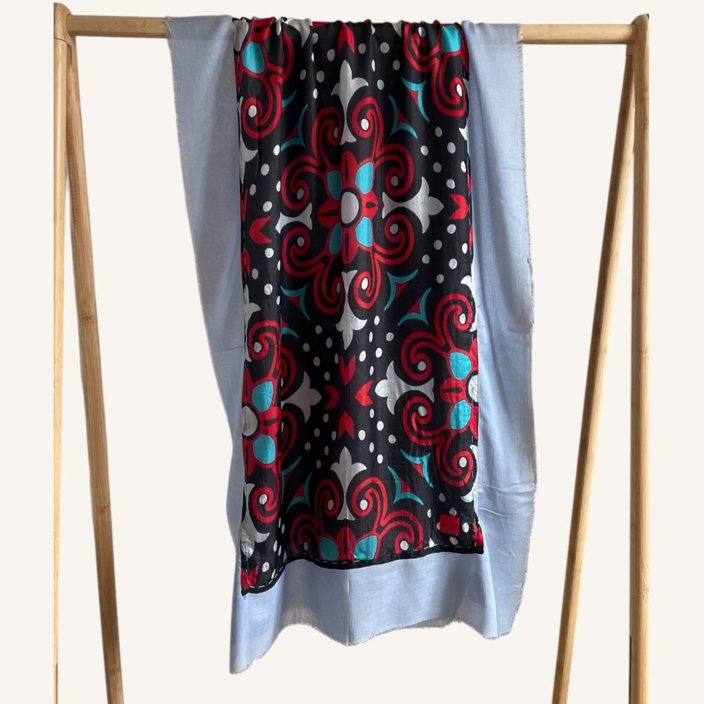 erfurt luxury Pottery Silk Scarves 69 Navy