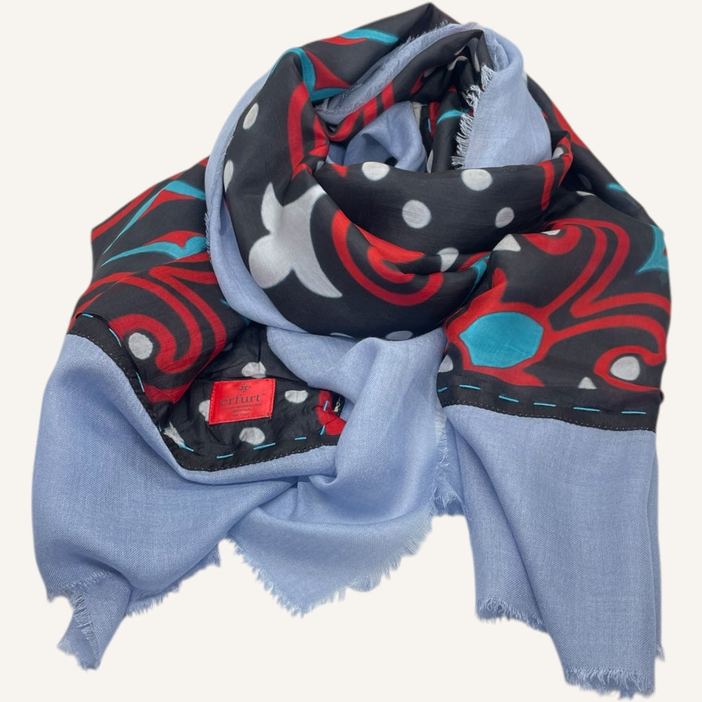 erfurt luxury Pottery Silk Scarves 69 Navy
