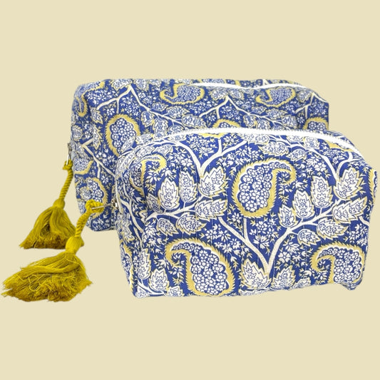 erfurt luxury Quilted pouches set of 2 pcs. Pouches set 69 Navy Blue