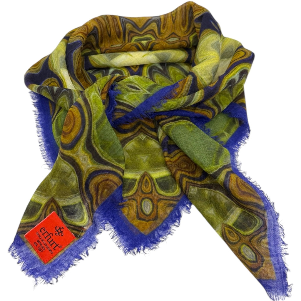 erfurt luxury Rug print Cashmere Scarves 47 Olive