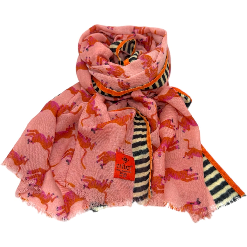 erfurt luxury Running tiger Scarves 37 Raspberry Pink