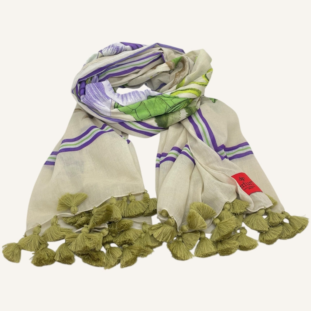 erfurt luxury Soft flowers Scarves 79 Purple Velvet