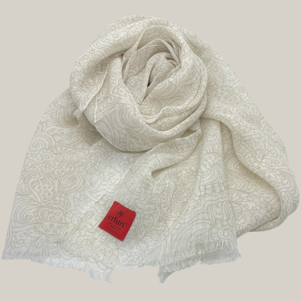 erfurt luxury Soft linen Scarves 10 Ivory
