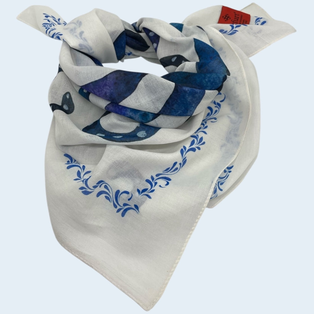 erfurt luxury Squid Small scarves 69 Navy