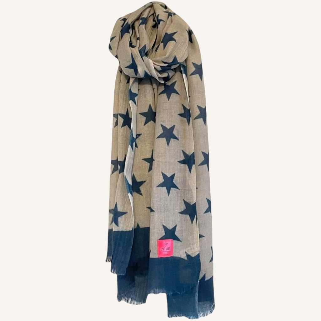 erfurt luxury Stars Wool Scarves 13 camel