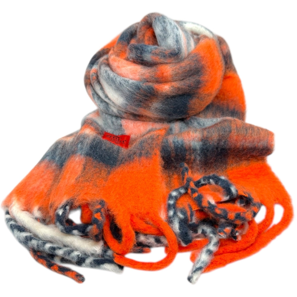 erfurt luxury Tartan check Scarves 69 Navy Blue