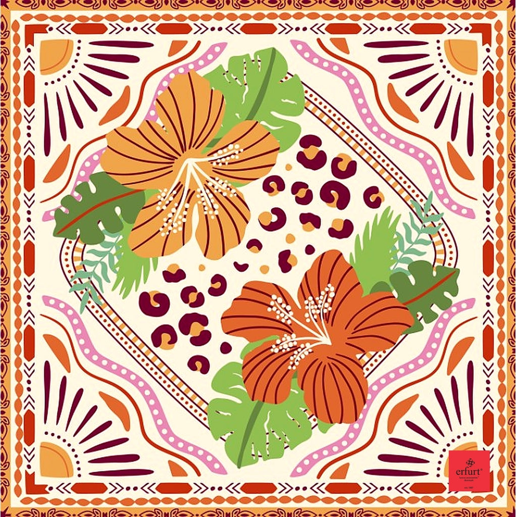 erfurt luxury Tropical flowers silk Scarves 29 Peach