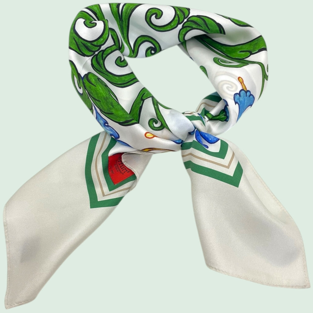 erfurt luxury Turquoise green mosaics Scarves 13 camel