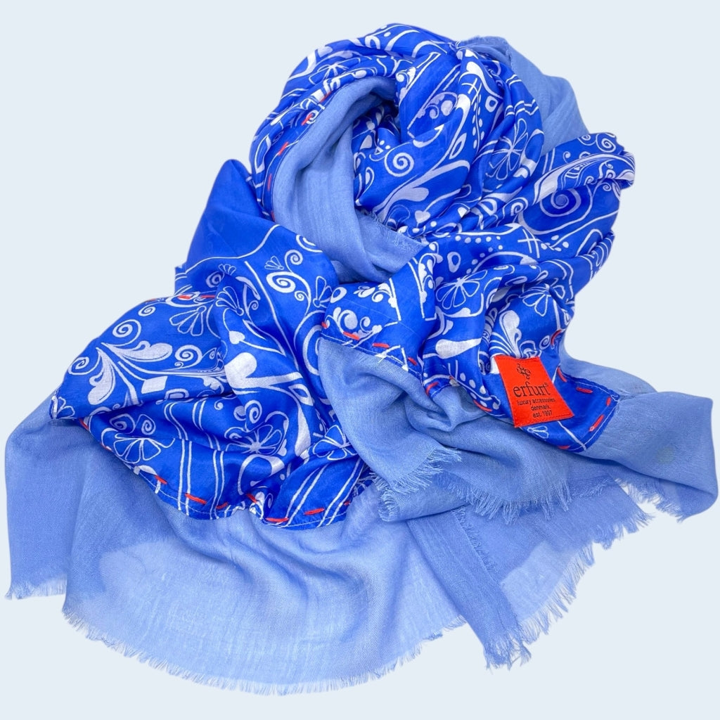 erfurt luxury Vintage beauty Scarves 65 Colony Blue
