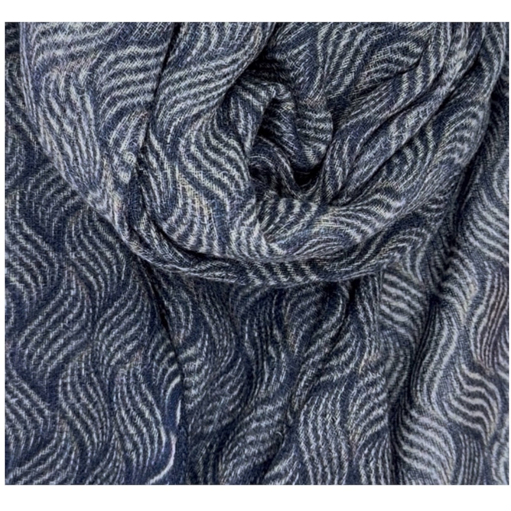 erfurt luxury Waves Scarves 69 Navy