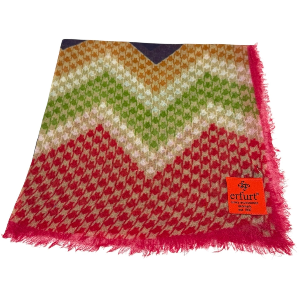 erfurt luxury Zig Zag Cashmere Scarves 69 Navy Blue