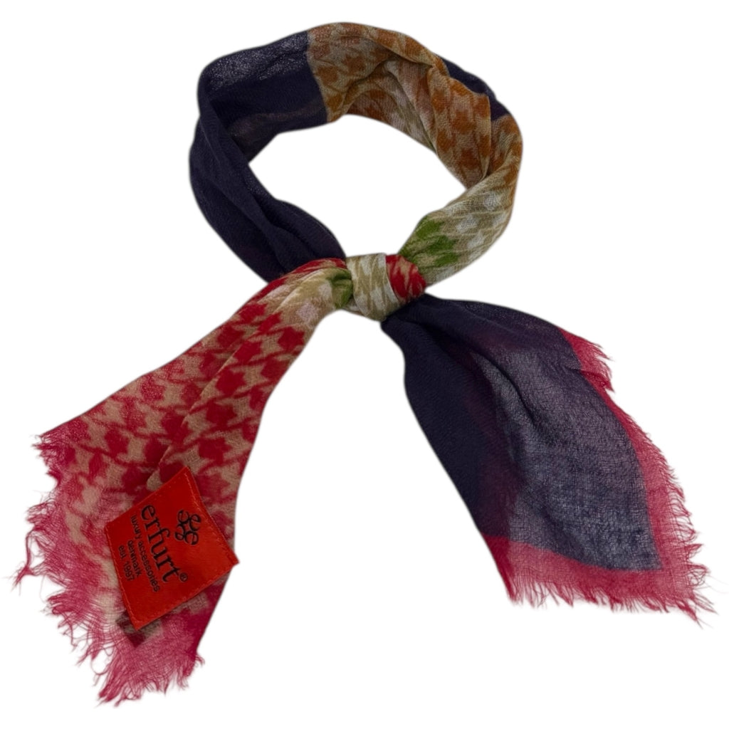 erfurt luxury Zig Zag Cashmere Scarves 69 Navy Blue