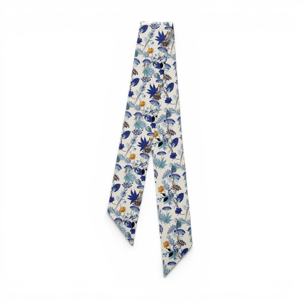 erfurt luxury delicate blue garden flowers Small scarves 69 Navy Blue