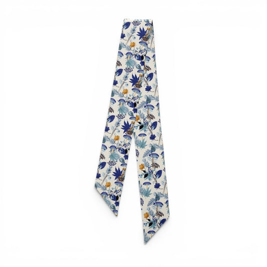 erfurt luxury delicate blue garden flowers Small scarves 69 Navy Blue