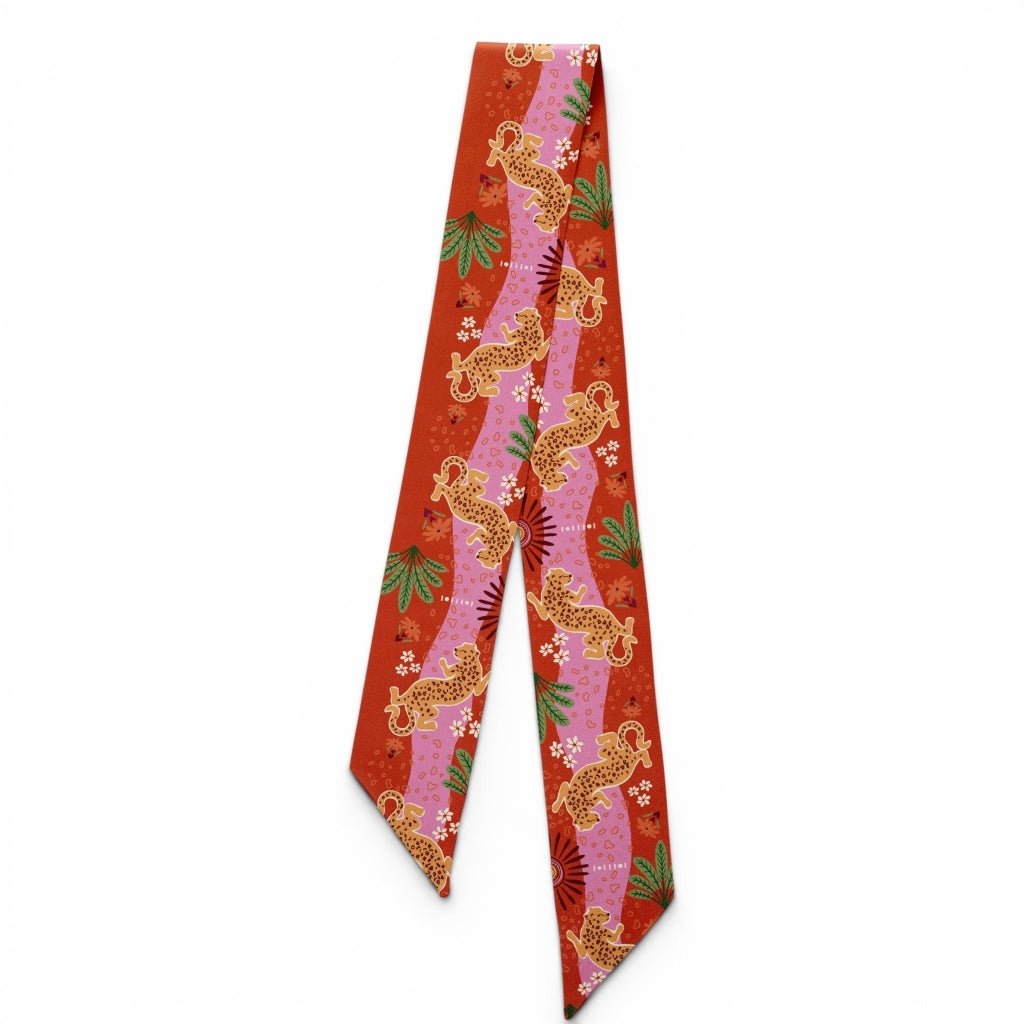 erfurt luxury jungle leopard print. Small scarves 29 Peach